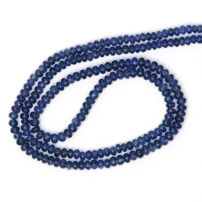 Royal Blue Sapphire 2.5mm -  3.1mm Smooth Rondelles Bead Strand