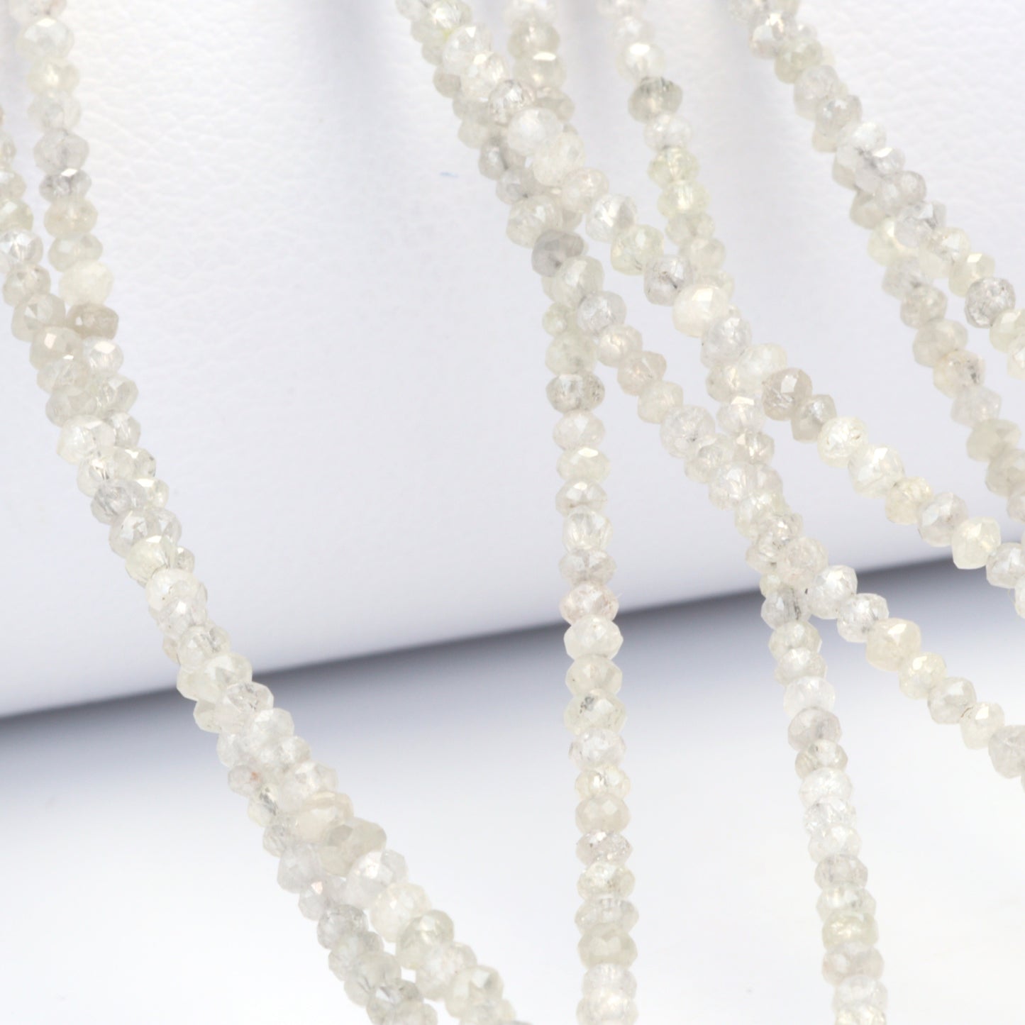 Gray Diamond 2mm - 2.2mm Hand Faceted Rondelles Bead Strand