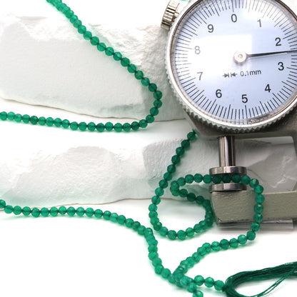 Green Onyx 2.5mm Faceted Rounds Bead Strand