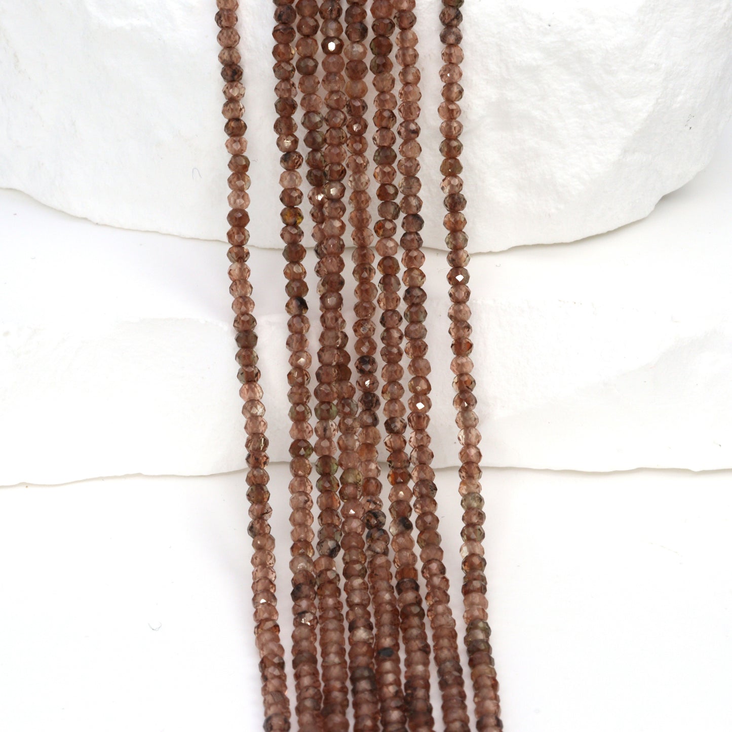 Andalusite 2mm Faceted Rounds Bead Strand