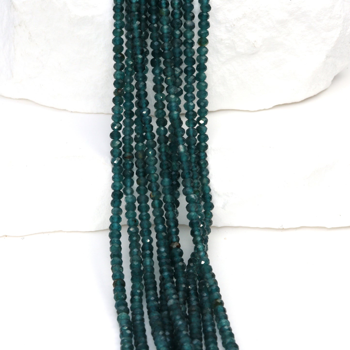 Blue-Green Grandiderite 2.5mm Faceted Rondelles