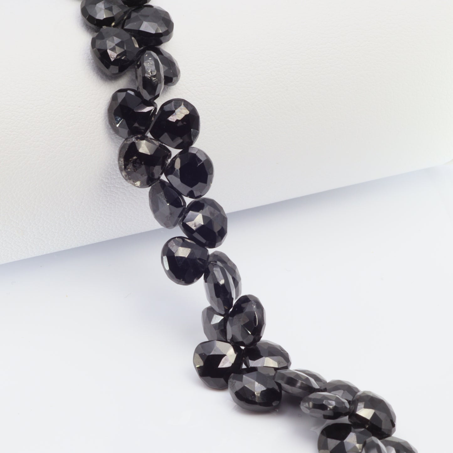 Black Spinel 7mm Faceted Heart Shaped Briolettes