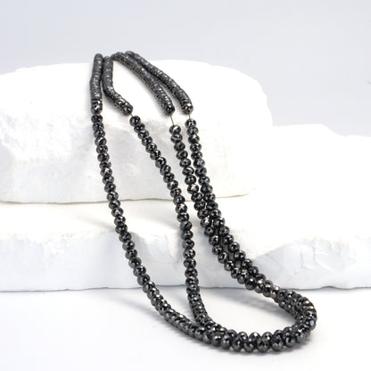 Black Diamond 3.5mm Faceted Rondelles