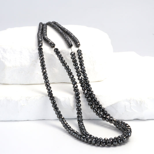 Black Diamond 3.5mm Faceted Rondelles