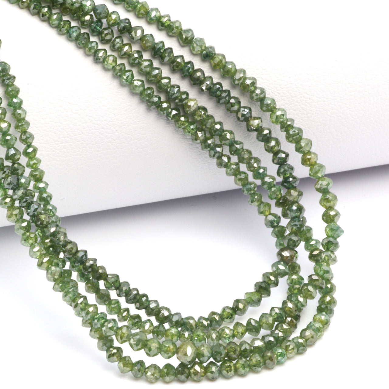 Green Diamond 1.7 Faceted Rondelles