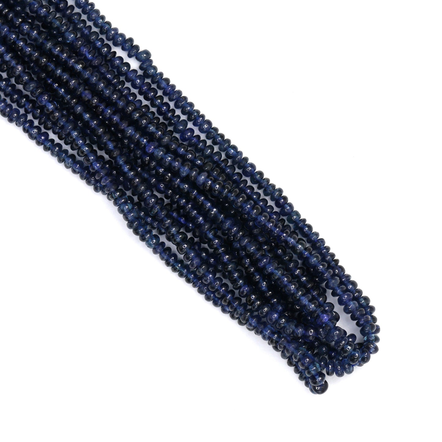 Royal Blue Sapphire 2.5mm - 3mm  Smooth Rondelles Bead Strand