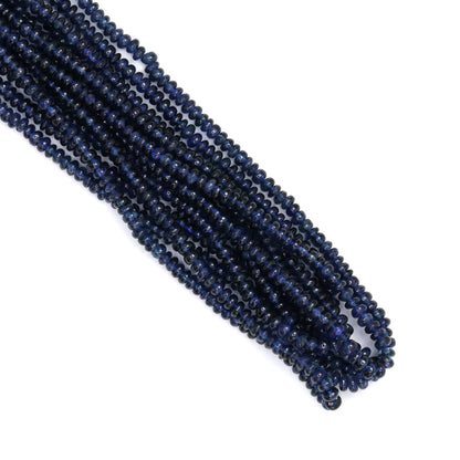 Royal Blue Sapphire 2.5mm - 3mm  Smooth Rondelles Bead Strand
