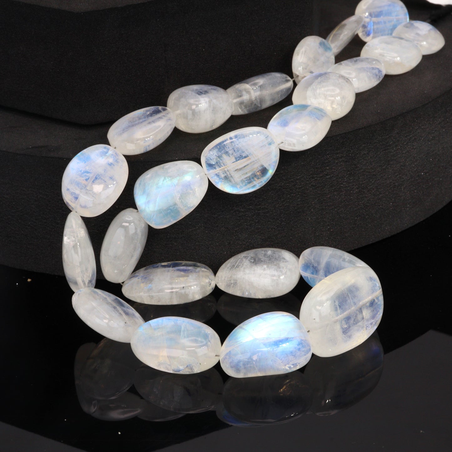 AAA Blue Rainbow Moonstone 17x14mm Smooth Nuggets