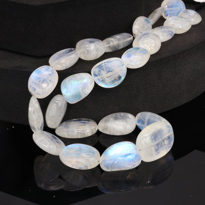 AAA Blue Rainbow Moonstone 17x14mm Smooth Nuggets