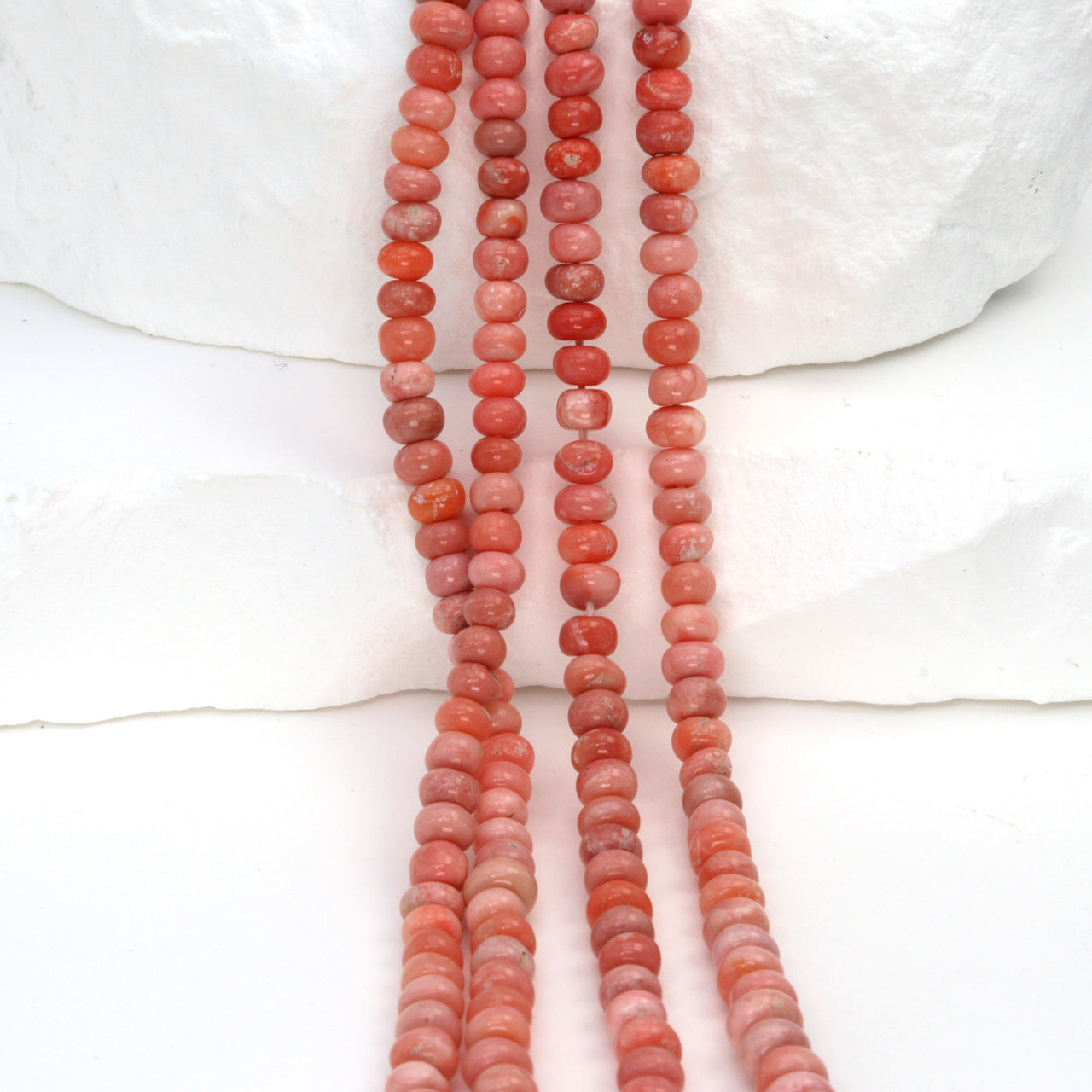 Ombre Pink Opal 4mm Smooth Rondelles