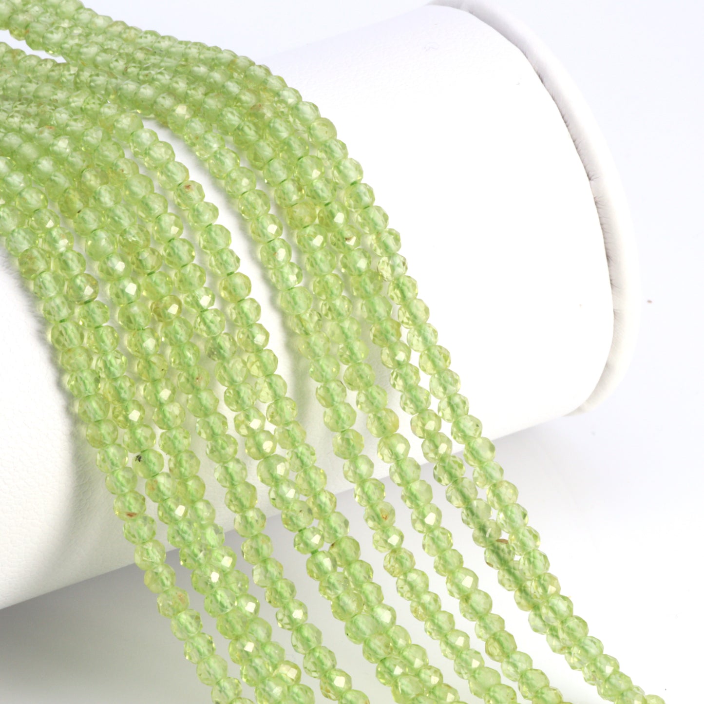 Green Peridot 2.5mm Faceted Rondelles Bead Strand