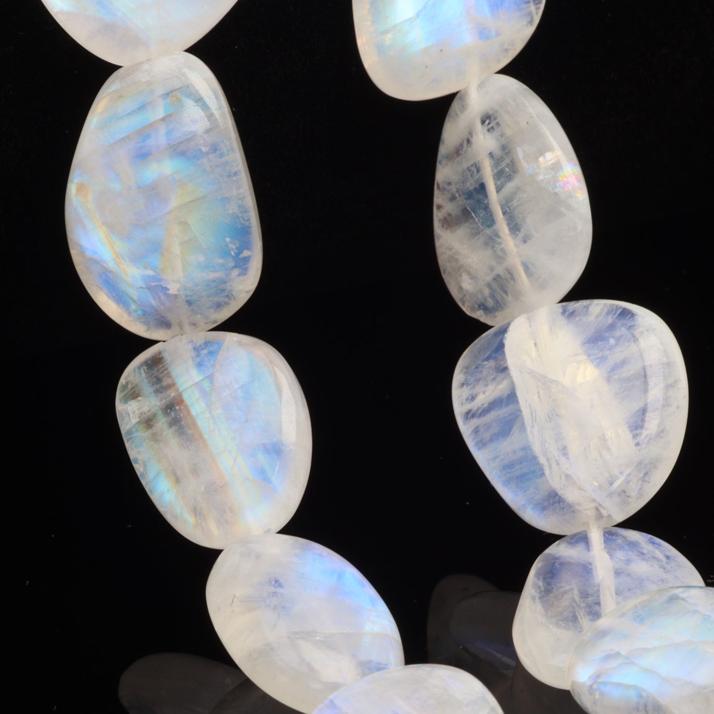 Blue Rainbow Moonstone 16x12mm Smooth Nuggets