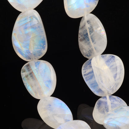 Blue Rainbow Moonstone 16x12mm Smooth Nuggets