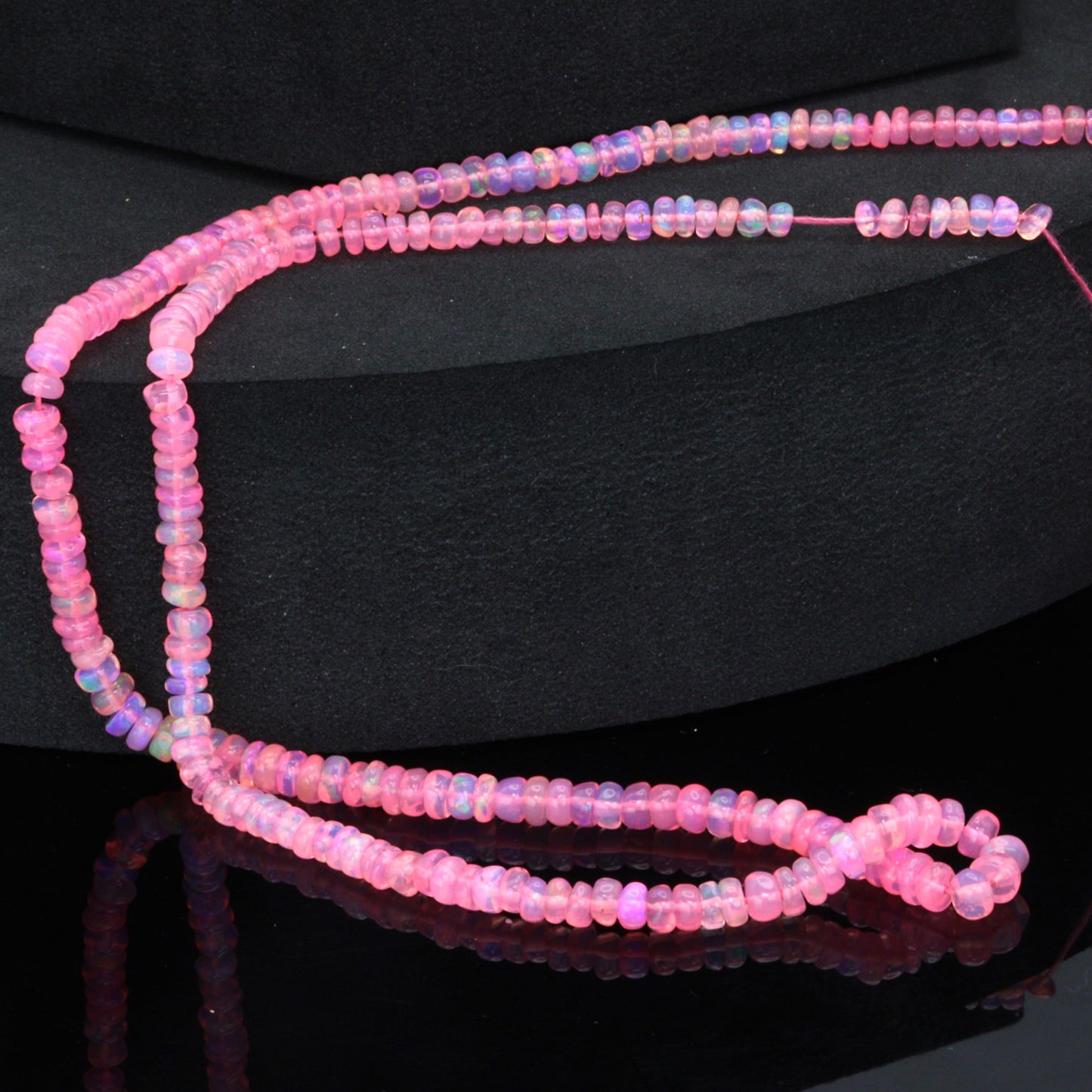 Pink Ethiopian Opal 2.5mm Smooth Rondelles