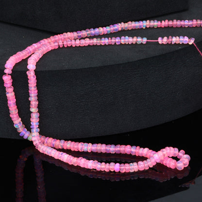 Pink Ethiopian Opal 2.5mm Smooth Rondelles
