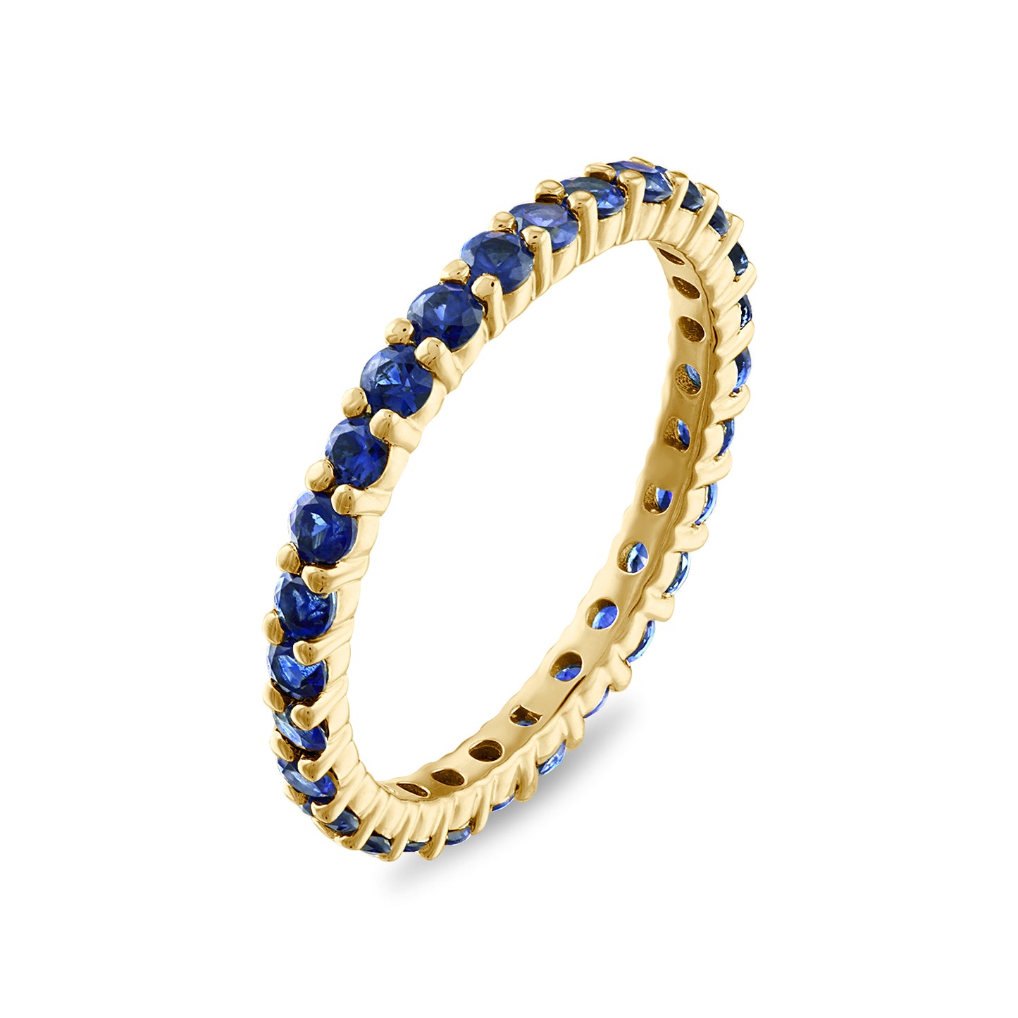 Shared Prong Blue Sapphire Eternity Band