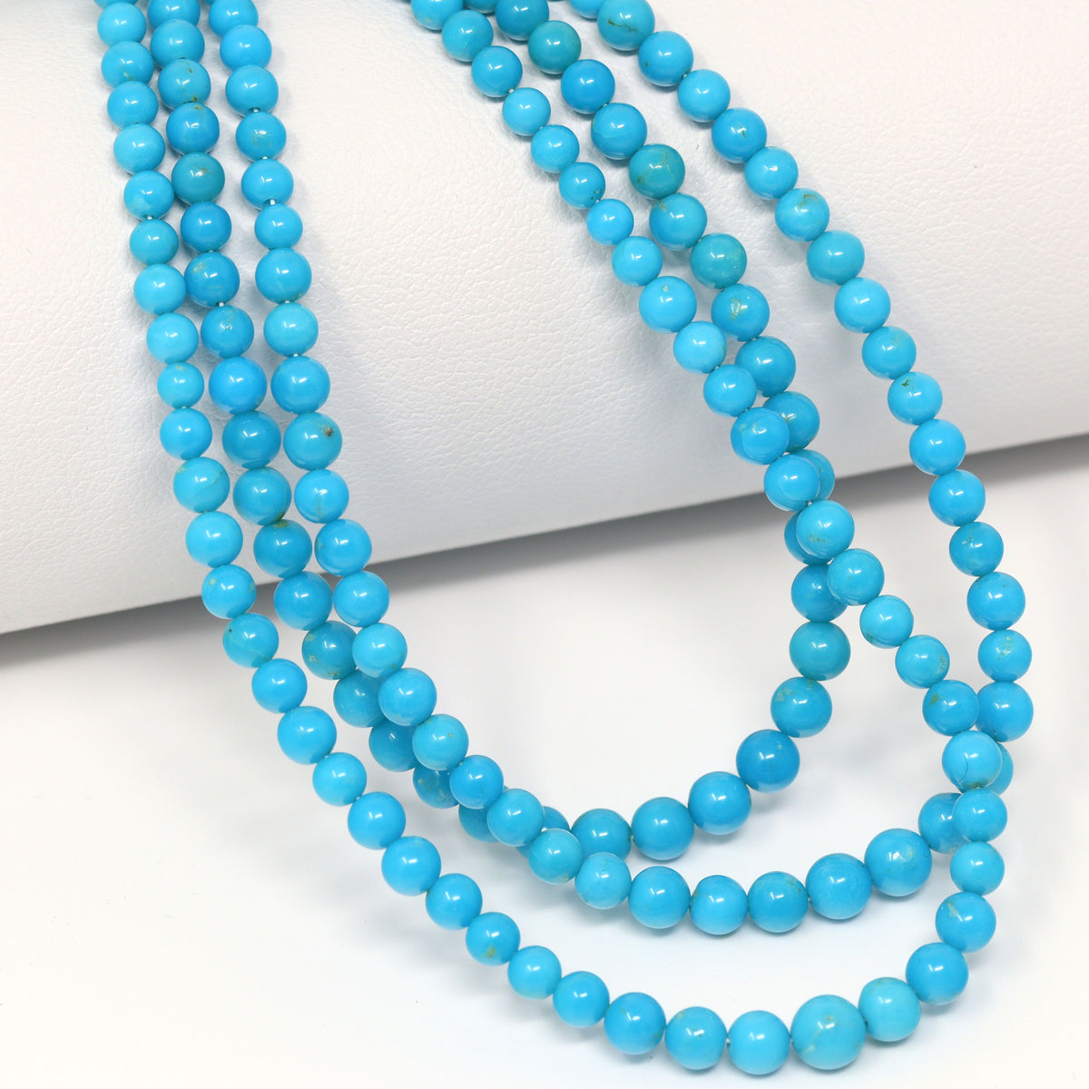 Natural Blue Turquoise 3mm – 3.5mm Smooth Rounds Bead Strand