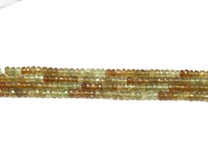 Ombre Green Apatite 4.5mm Faceted Rondelles