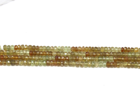 Ombre Green Apatite 4.5mm Faceted Rondelles