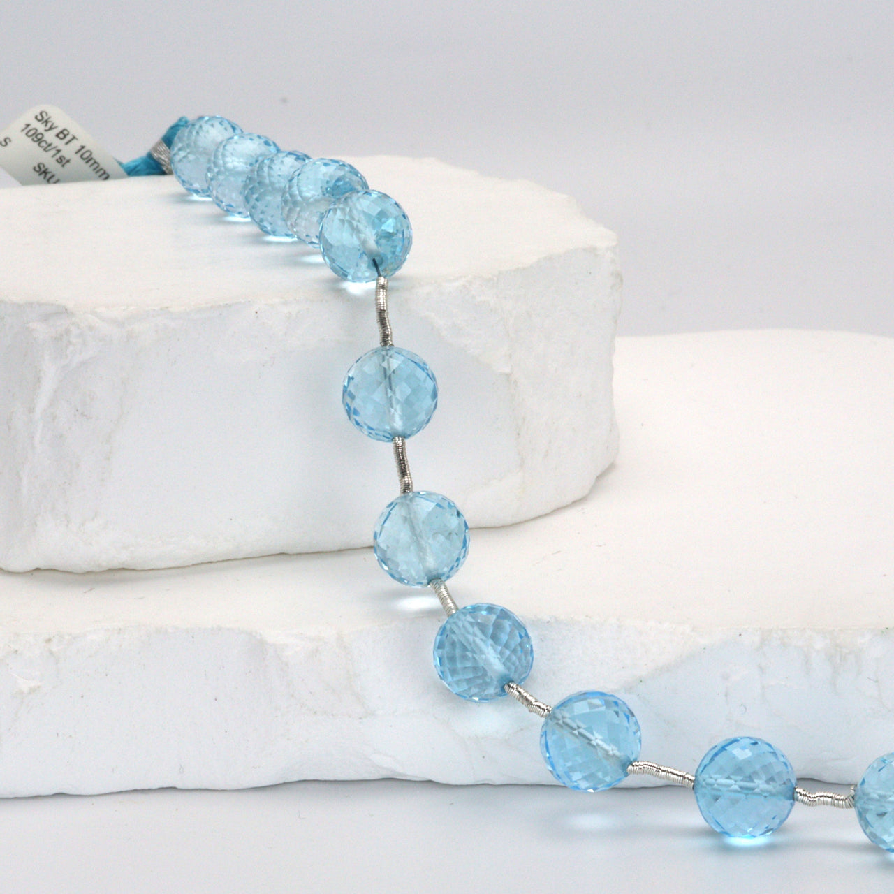 Sky Blue Topaz 10mm Faceted Rounds