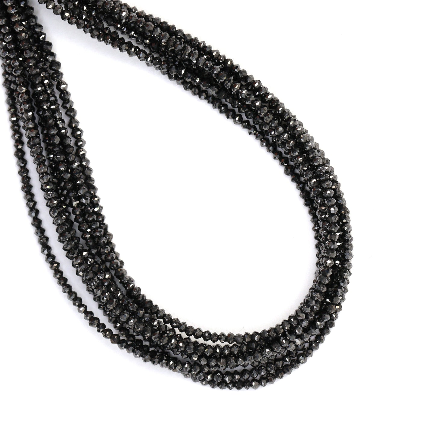 Black Diamond 2mm Faceted Rondelles