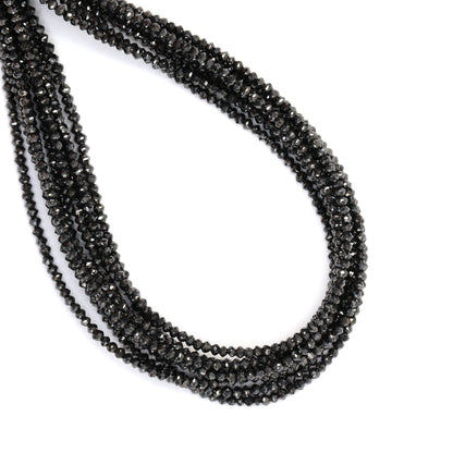 Black Diamond 2mm Faceted Rondelles