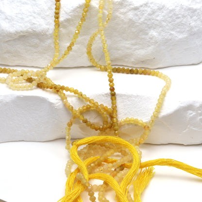 Ombre Yellow Agate 2mm Faceted Rounds