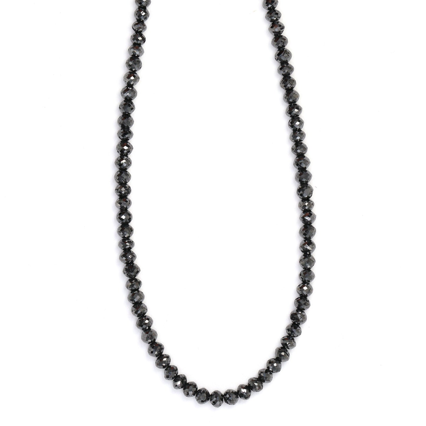 Black Diamond 2.4mm - 2.7mm Hand Faceted Rondelles Bead Strand