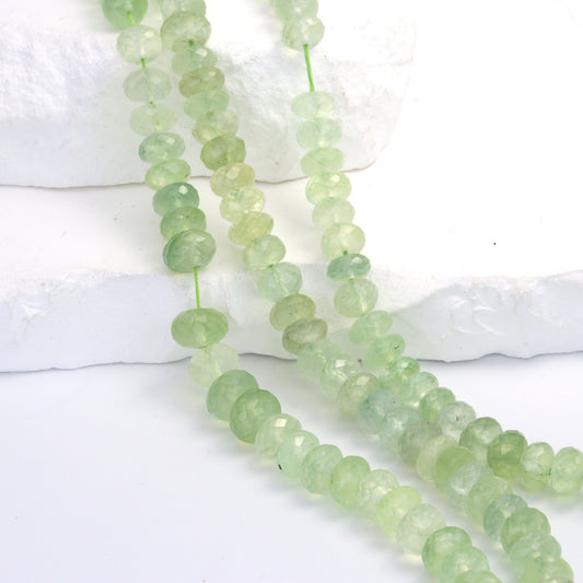 Green Prehnite 8mm Faceted Rondelles