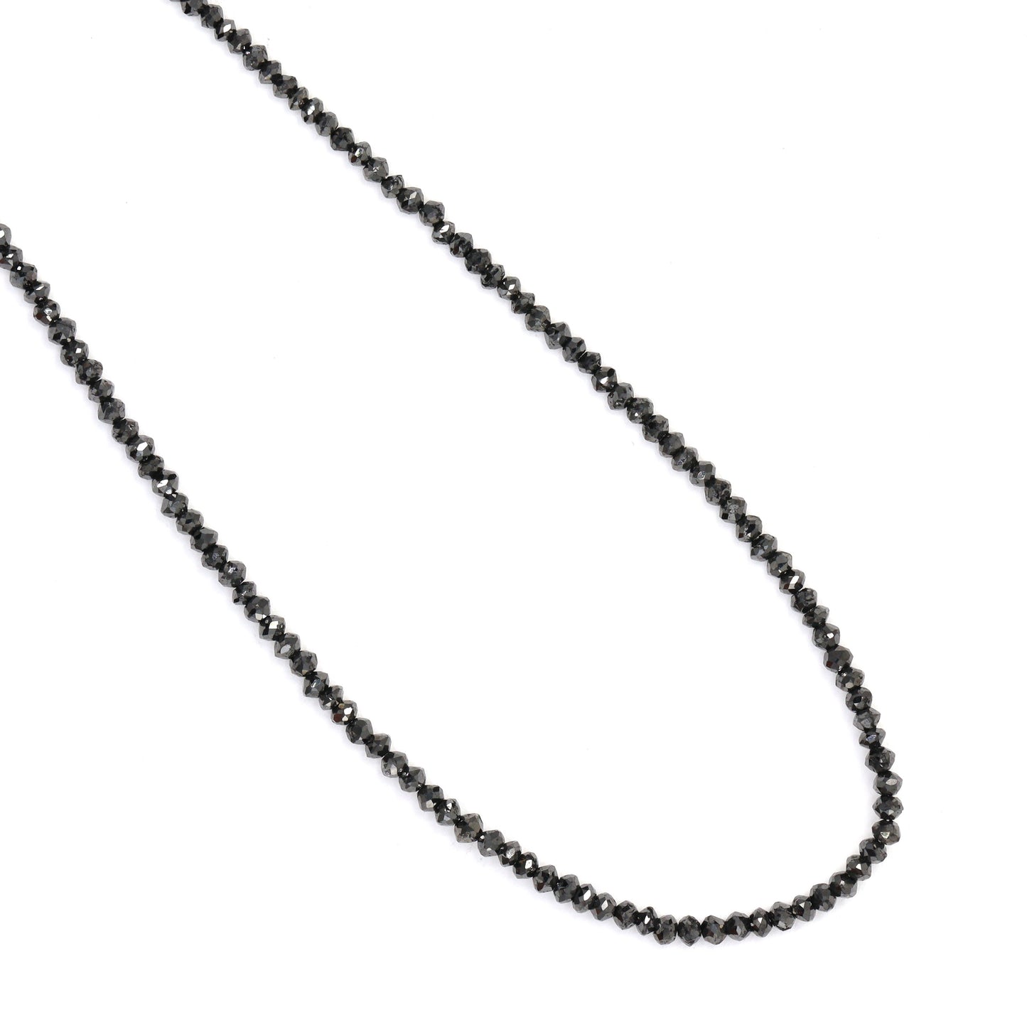 Black Diamond 1.5mm - 2.0mm Hand Faceted Rondelles Bead Strand