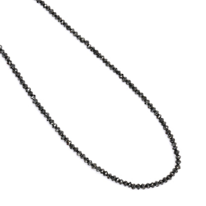 Black Diamond 1.5mm - 2.0mm Hand Faceted Rondelles Bead Strand