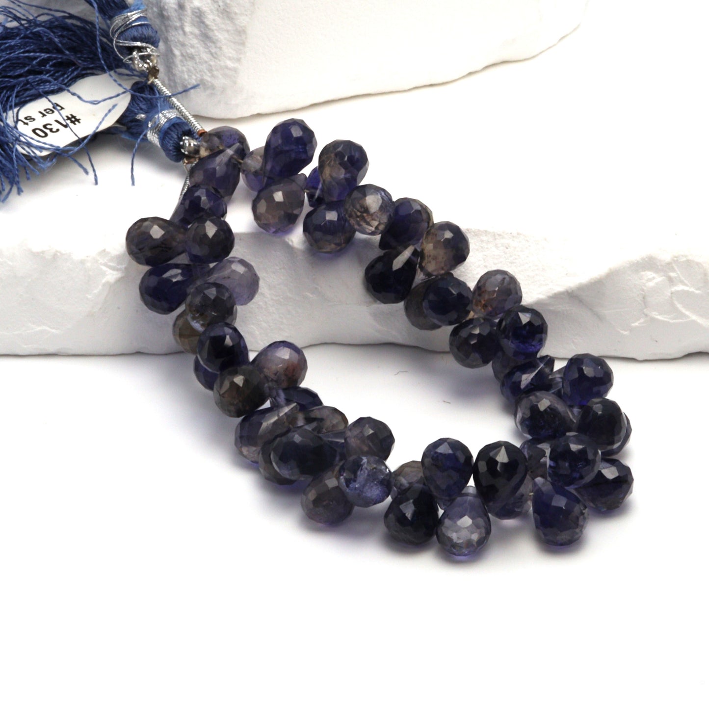 Blue Iolite 9x6mm Faceted Teardrop Briolettes