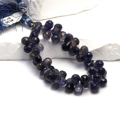 Blue Iolite 9x6mm Faceted Teardrop Briolettes