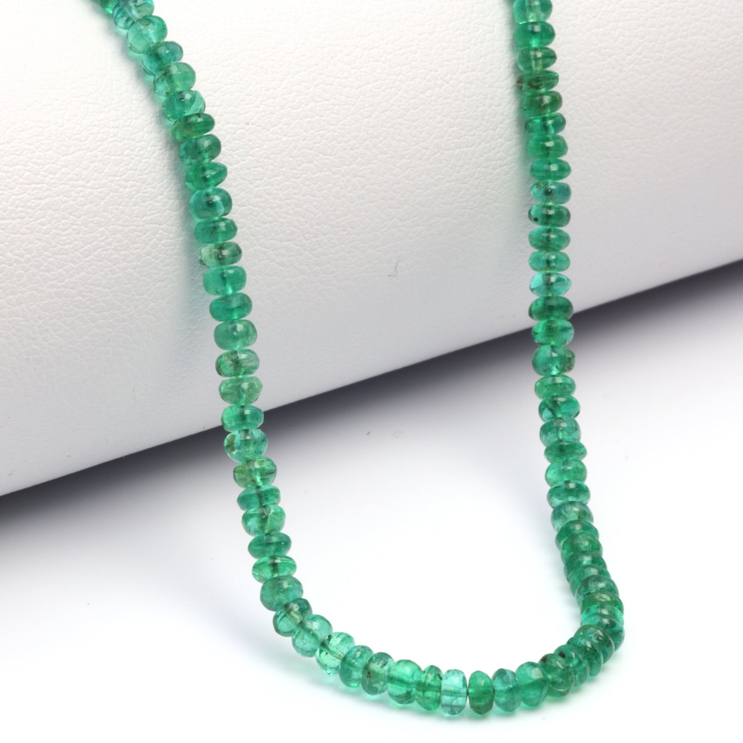 Green Emerald 3mm Smooth Rondelles Bead Strand