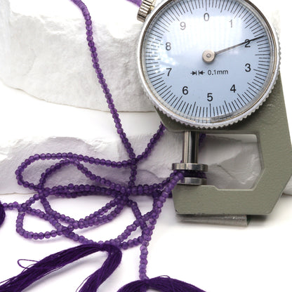 Purple Amethyst 1.8mm Faceted Rounds Bead Strand