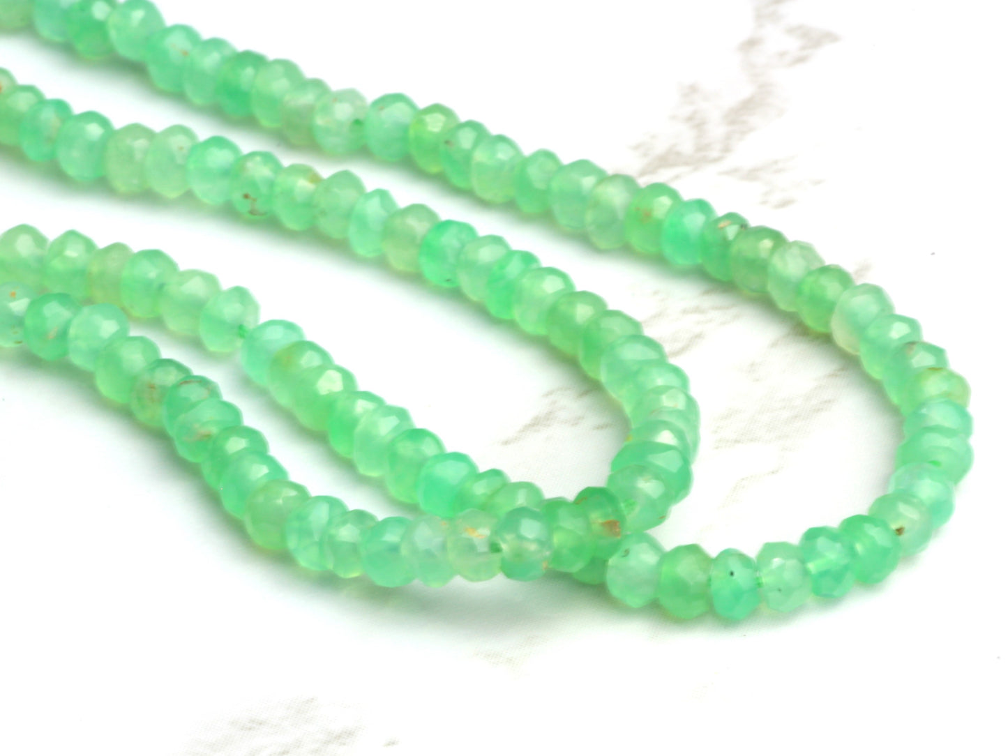 Chrysoprase 3mm Faceted Rondelles