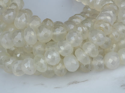 Coated White Chalcedony 7mm Faceted Rondelles