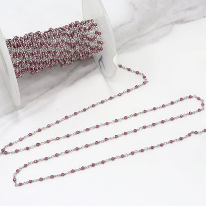 Rhodolite Garnet 2mm Faceted Rounds