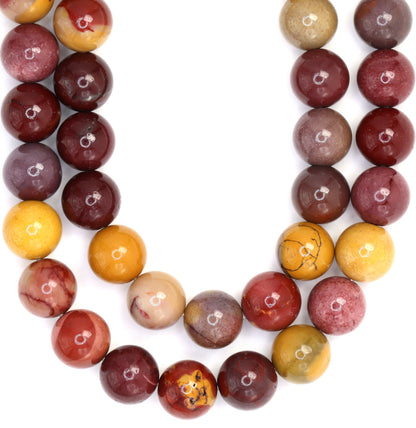 Natural Mookaite 8mm Smooth Rounds