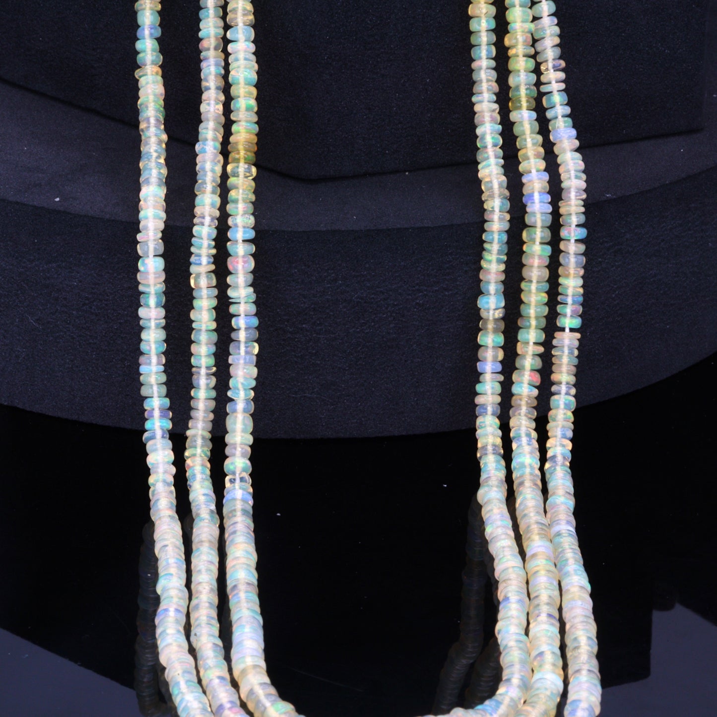 Warm White Ethiopian Opal 3.5mm Smooth Rondelles