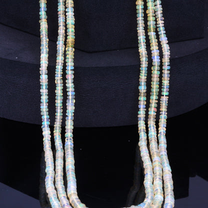 Warm White Ethiopian Opal 3.5mm Smooth Rondelles