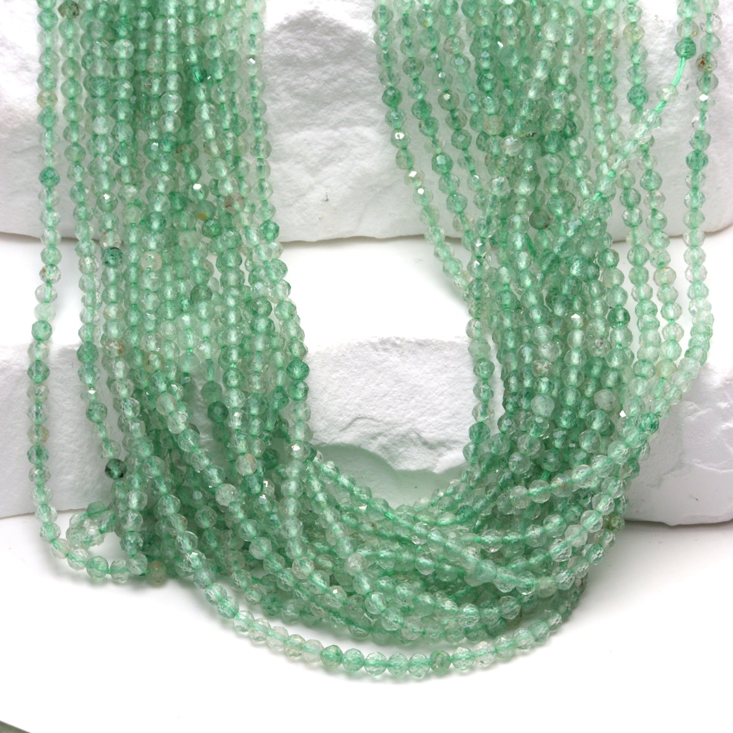 Green Amethyst 2mm Faceted Rounds