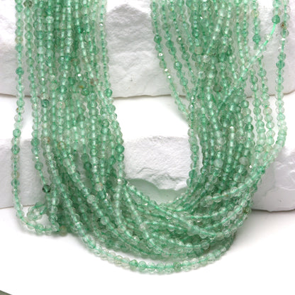 Green Amethyst 2mm Faceted Rounds