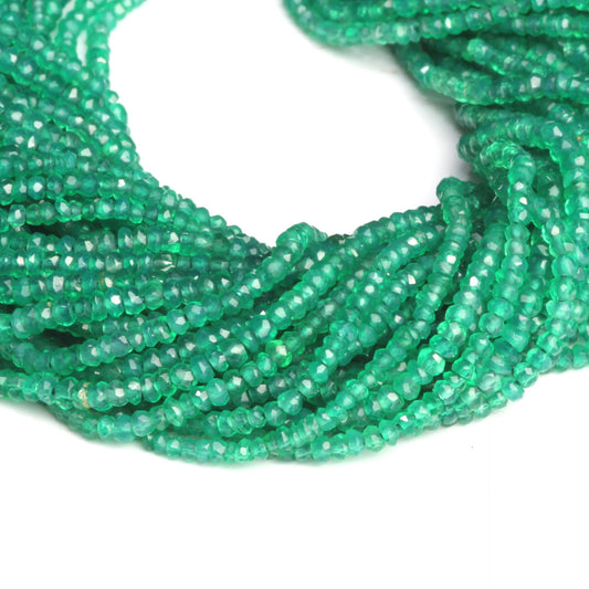 Green Onyx 2mm Faceted Rondelles
