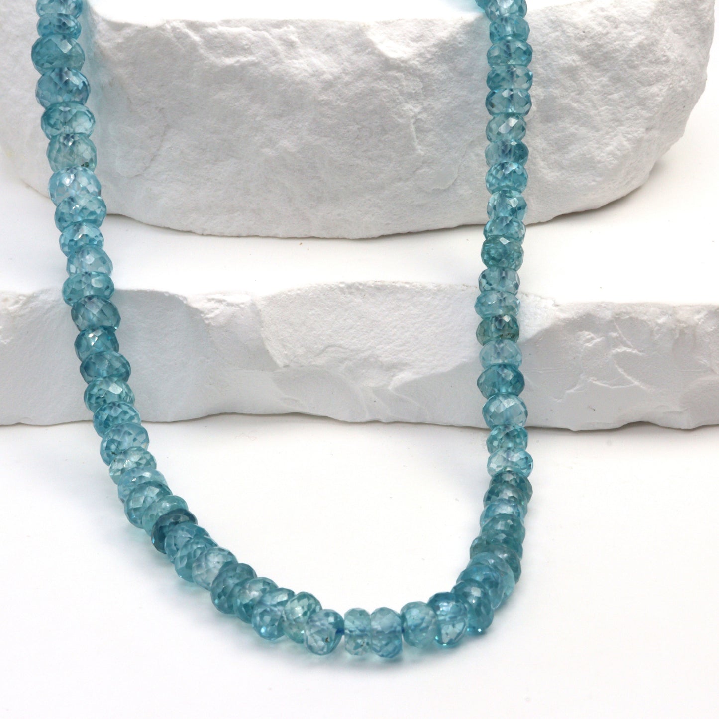 Blue Zircon 5mm Faceted Rondelles