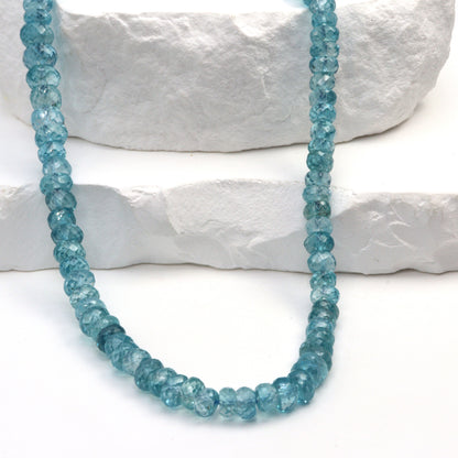 Blue Zircon 5mm Faceted Rondelles