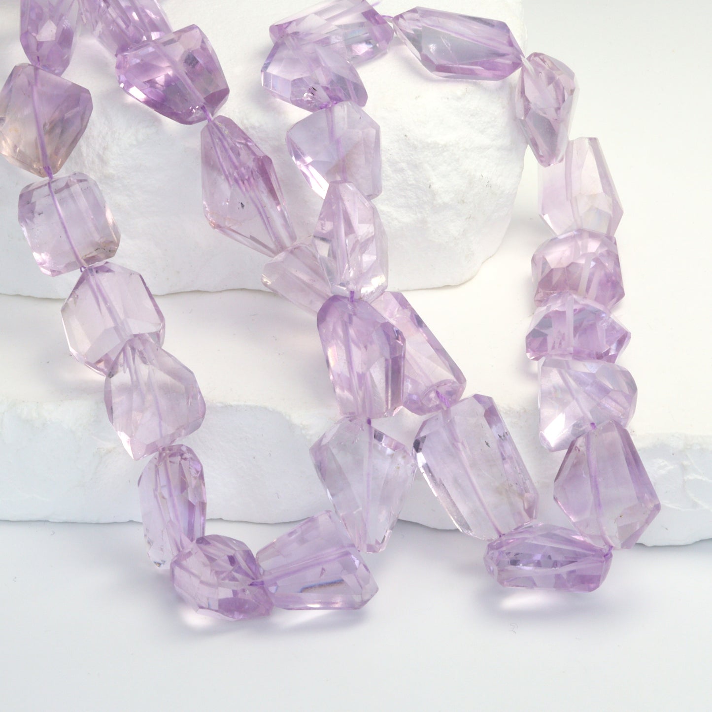 Pink Amethyst 15x12mm Faceted Nuggets