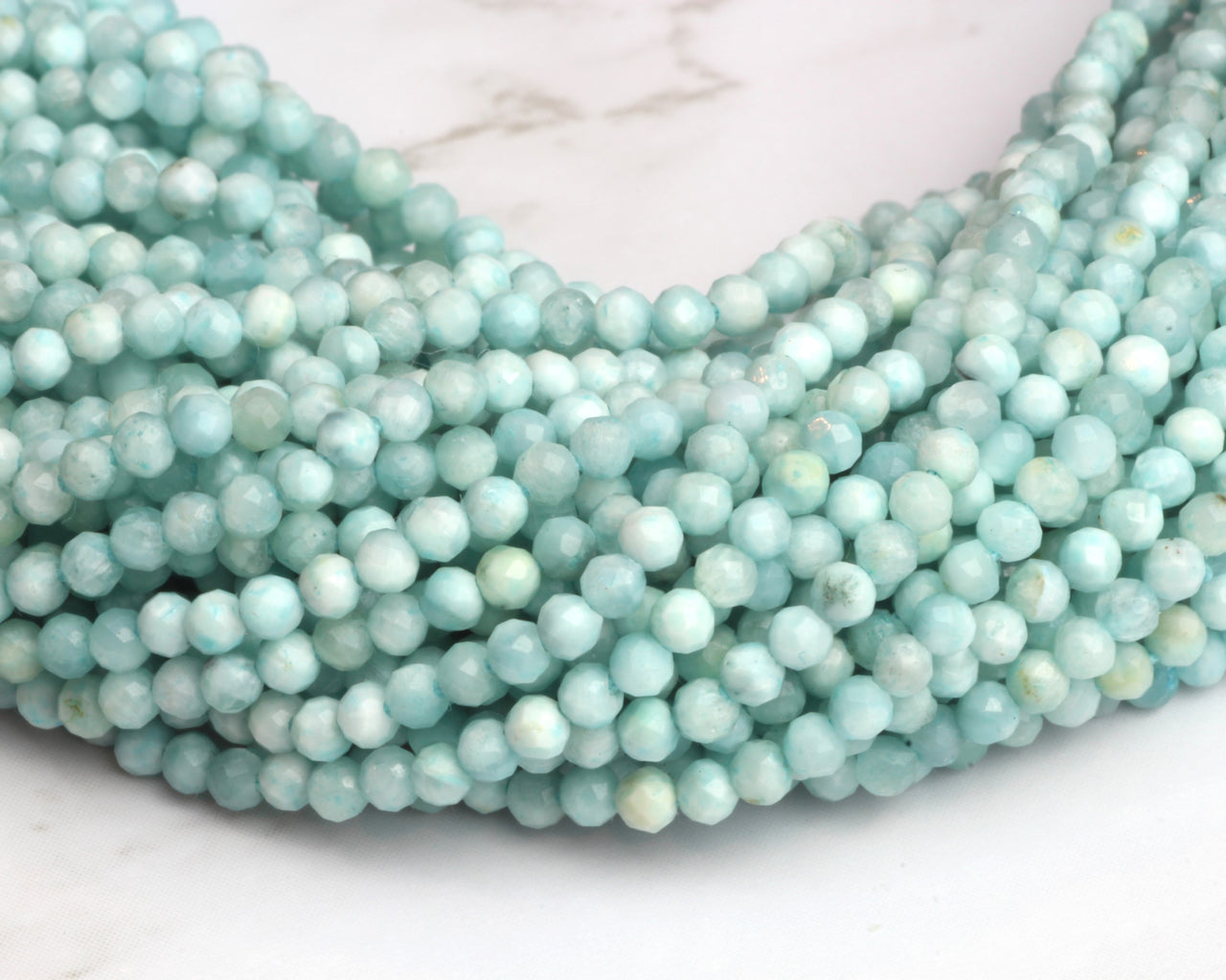 Larimar 2mm Faceted Rounds