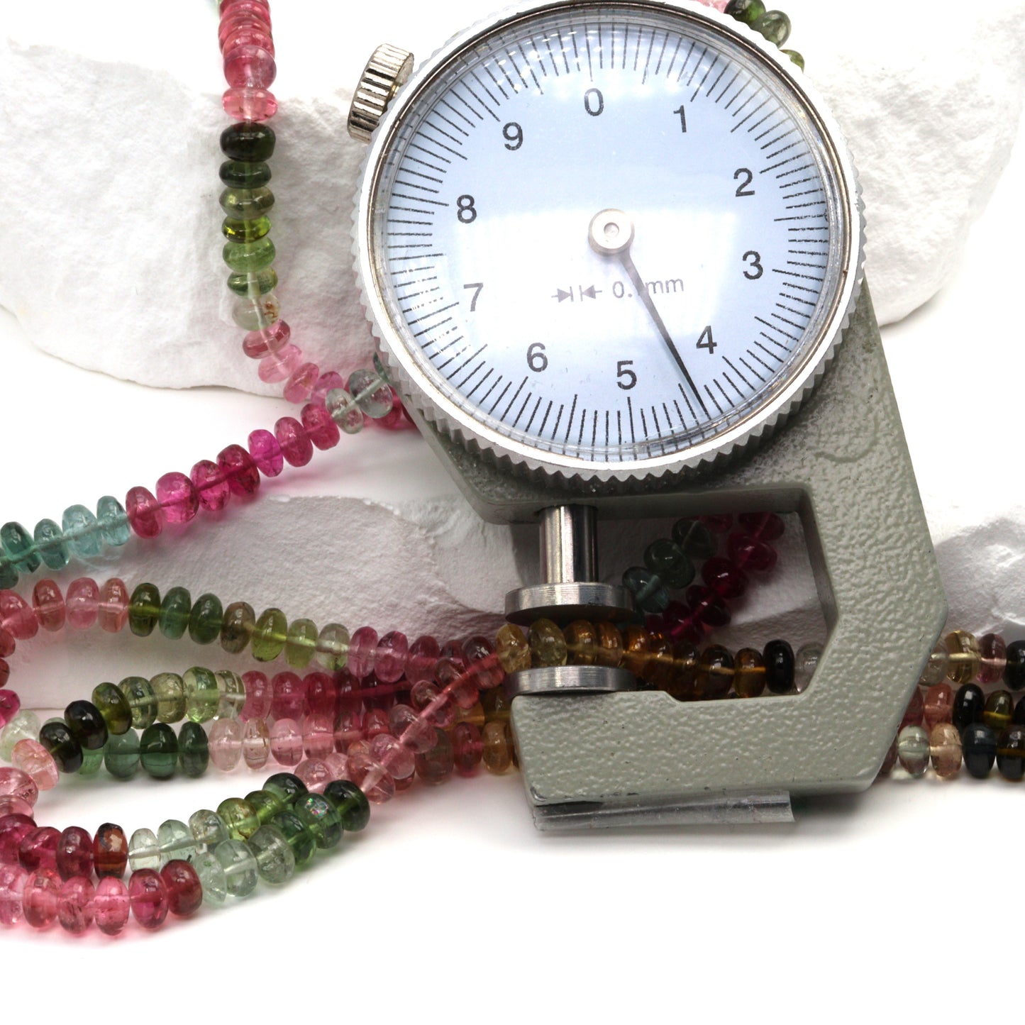 Watermelon Tourmaline 4.5mm Smooth Rondelles Bead Strand
