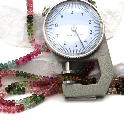 Watermelon Tourmaline 4.5mm Smooth Rondelles Bead Strand
